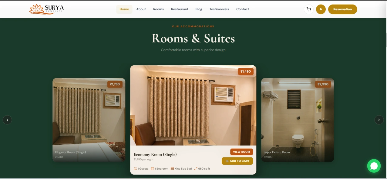 Hotel Surya — Hospitality Website